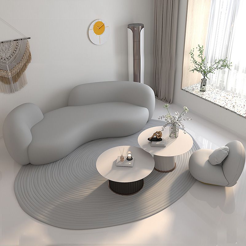 湾曲したラブシートソファコンテンポラリースタイルリビングルームのユニークな座席
