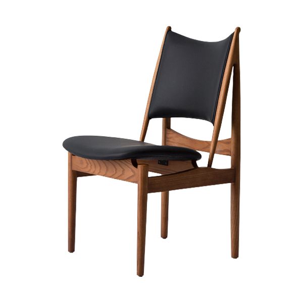 Legno massiccio contemporaneo e sedie da pranzo senza braccio in pelle finta