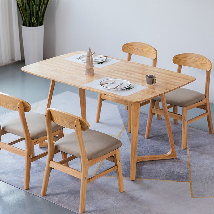 Contemporary Rectangle Dining Table Rubberwood Solid Wood Table with Double Pedestal Clearhalo ' dining_table' 'Dining Tables & Seating' 'Dining Tables' 'furn' 'furn_dining_table' 'Furniture' 'furniture_dining_table' 'Kitchen & Dining Furniture' 'kitchen&dining_furn' 'kitchen' 'kitchen_dining_table' 1200x1200_657e6cdb-019c-43a4-8ed6-16c633c431e8