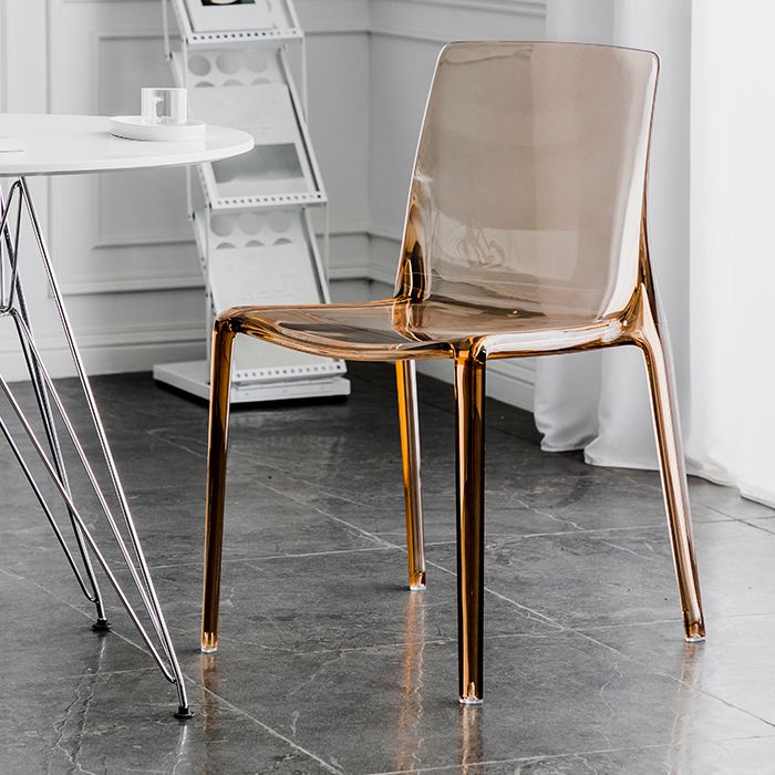 Modern Acrylic Armless Solid Back Dining Accent Chair for Home Clearhalo 'Dining Chairs' 'Dining Tables & Seating' 'dining_chair' 'furn' 'furn_dining_chair' 'Furniture' 'Kitchen & Dining Furniture' 1200x1200_657ebc4a-8dc2-4115-b63c-925b0a7b2f73