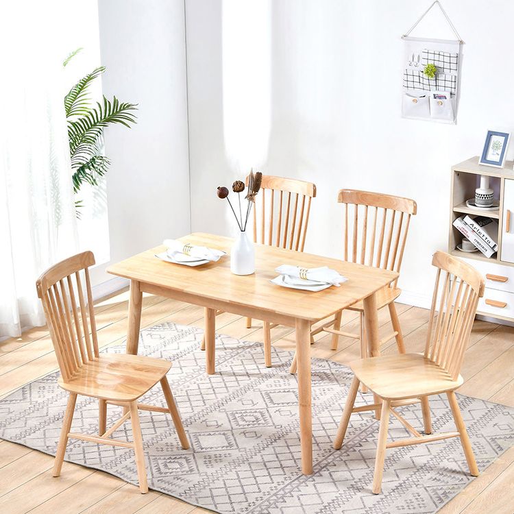 Contemporary Solid Wood Standard Dining Set Rectangle Kitchen Dining Set with 4 Legs Table Clearhalo 'Dining Room Sets' 'Dining Tables & Seating' 'dining_room_set' 'furn' 'furn_dining_room_set' 'Furniture' 'furniture_dining_room_set' 'Kitchen & Dining Furniture' 'kitchen&dining_furn' 'kitchen' 1200x1200_657ebdc0-7198-480e-91c3-40f26f508f98