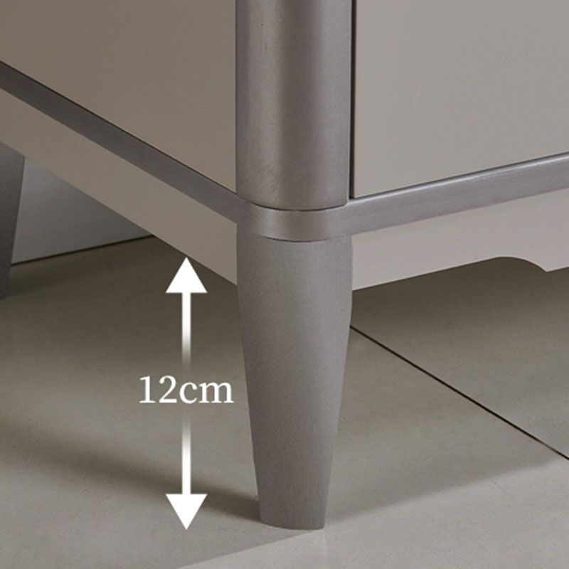 Glam houten opbergkist 16 "brede slaapkamermist in grijs met laden