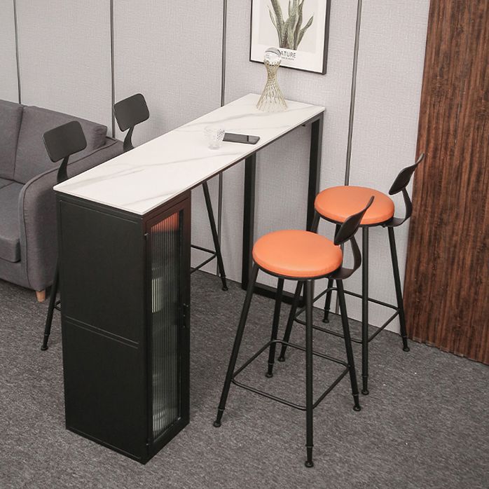Marble Patio Bar Table with Rectangle Table Top Double Pedestal Table - 41.3" H Clearhalo 'Bar Furniture' 'Bar Tables' 'bar_tables' 'furn' 'furn_bar_tables' 'Furniture' 'furniture_bar_tables' 'Kitchen & Dining Furniture' 1200x1200_65806da1-fde1-491c-8860-184b642df577