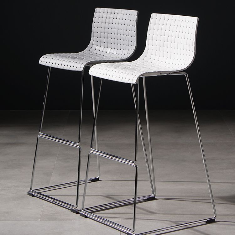 Contemporary Bar-stool Plastic Counter Bar Stool for Kitchen with Metal Legs