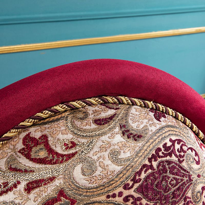 Chaise traditionnelle en bois à un bras, bras évasés rouges pour le salon