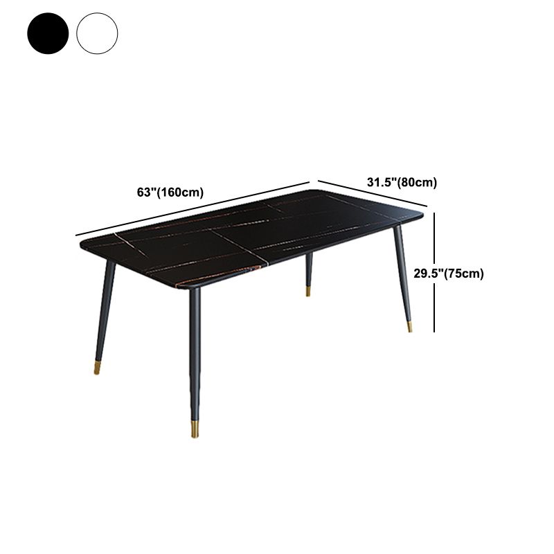 Modern Rectangle Dining Table Set 1/2/5/7 Pieces Stone Top Dinette Set Clearhalo 'Dining Room Sets' 'Dining Tables & Seating' 'dining_room_set' 'furn' 'furn_dining_room_set' 'Furniture' 'Kitchen & Dining Furniture' 1200x1200_6583b189-c95c-4e39-804e-a0bb2f7439b4