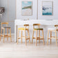 Scandinavian Rubberwood Home Stool Matte Finish Upholstered Footrest Barstool Clearhalo 'Bar Furniture' 'Bar Stools' 'bar_stools' 'furn' 'furn_bar_stools' 'Furniture' 'furniture_bar_stools' 'Kitchen & Dining Furniture' 1200x1200_6583d148-6dad-4992-a7be-ad6820d2c3dd