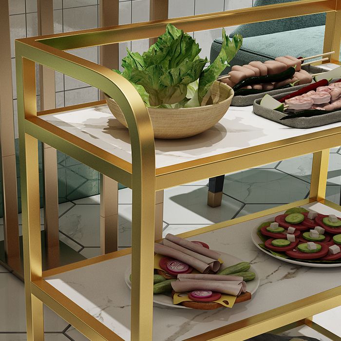 Modern 25.59"H Portable Prep Table Metal Prep Table for Home Use