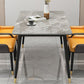Slate and Metal Table Glam Style Rectangular Dining Table for Home Dining Room Clearhalo 'Dining Tables & Seating' 'Dining Tables' 'dining_table' 'furn' 'furn_dining_table' 'Furniture' 'Kitchen & Dining Furniture' 1200x1200_65858949-569d-4053-aa43-557d4606e5e4