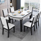 Modern Kitchen Dining Room Set with Sintered Stone Top and Black Base Dining Furniture Set Clearhalo 'Dining Room Sets' 'Dining Tables & Seating' 'dining_room_set' 'furn' 'furn_dining_room_set' 'Furniture' 'furniture_dining_room_set' 'Kitchen & Dining Furniture' 'kitchen&dining_furn' 'kitchen' 1200x1200_65859b4c-ab4f-4522-88b4-3ac7de6f9483