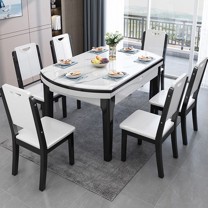 Modern Kitchen Dining Room Set with Sintered Stone Top and Black Base Dining Furniture Set Clearhalo 'Dining Room Sets' 'Dining Tables & Seating' 'dining_room_set' 'furn' 'furn_dining_room_set' 'Furniture' 'furniture_dining_room_set' 'Kitchen & Dining Furniture' 'kitchen&dining_furn' 'kitchen' 1200x1200_65859b4c-ab4f-4522-88b4-3ac7de6f9483