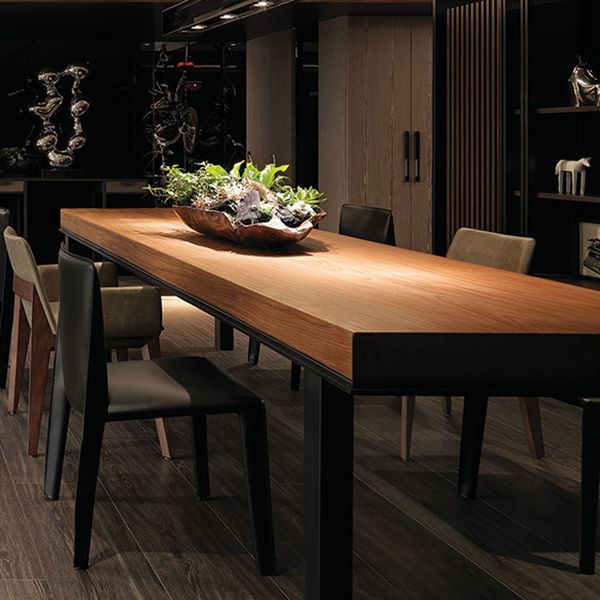 Pine Wood Dining Table Industrial Rectangle Table with 4 Legs Clearhalo 'Dining Tables & Seating' 'Dining Tables' 'dining_table' 'furn' 'furn_dining_table' 'Furniture' 'Kitchen & Dining Furniture' 1200x1200_6586d35f-e046-4c21-b6ea-0958d1b0551c