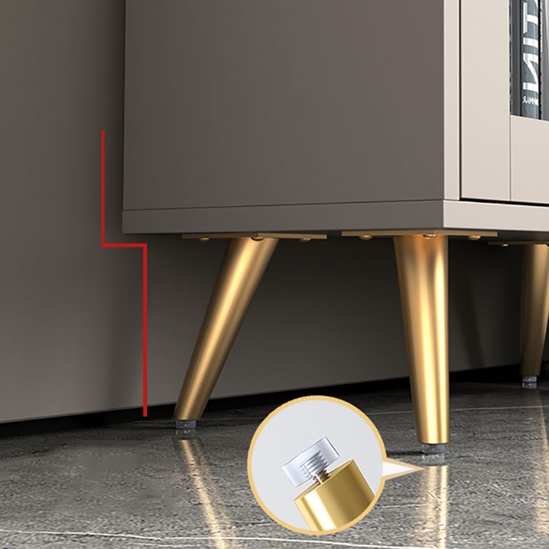 Engineered Glam Wood Bookcase White Standard Shelf with Door