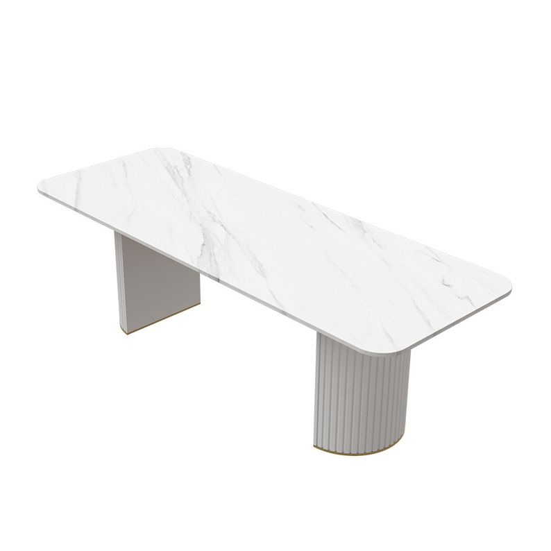 Escritorio de oficina curvado de piedra contemporánea 29.53 pulgadas de altura