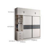 Armoire de garde-robe en bois coulissant à 2 portes Armoire de garde-robe autoportante moderne avec 2 tiroirs