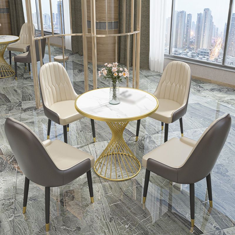 Glam Style 1/3/4/5 Pieces Dining Set Sintered Stone Dining Table Set Clearhalo 'Dining Room Sets' 'Dining Tables & Seating' 'dining_room_set' 'Furniture' 'furniture_dining_room_set' 'Kitchen & Dining Furniture' 1200x1200_658938bc-1d7c-4936-836a-64310ece1d88