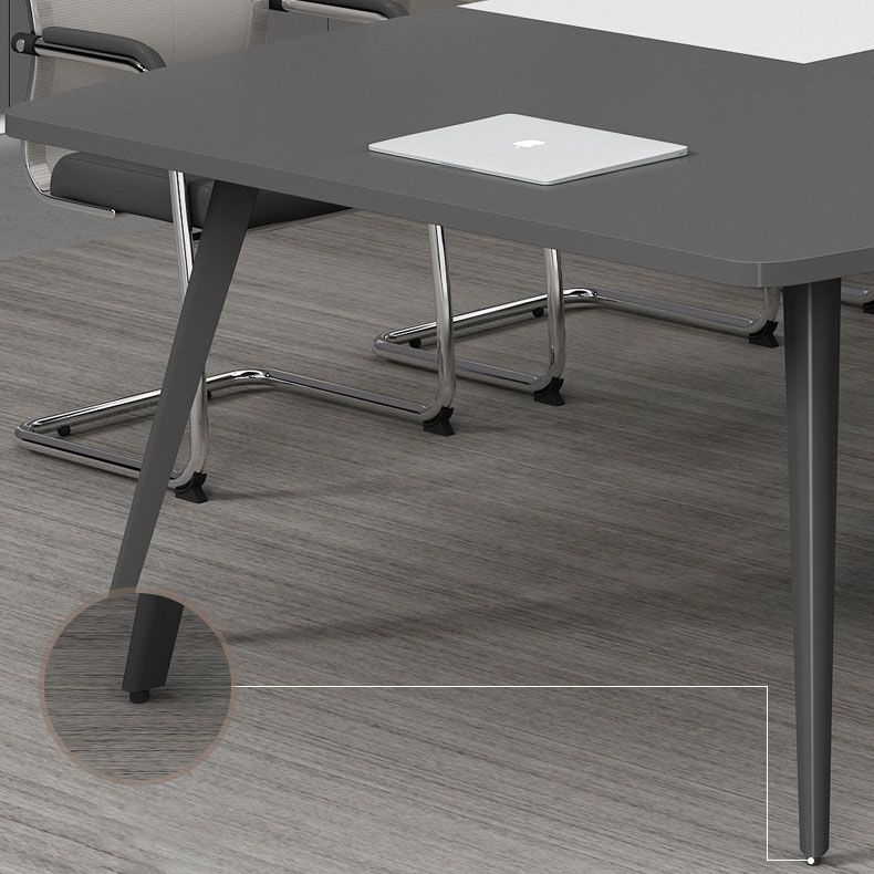 Industrial Curved Writing Desk Cable Management Office Desk with Parsons Base Clearhalo 'furn' 'furn_office_desk' 'Furniture' 'Office Desks' 'Office Furniture' 'office_desk' 1200x1200_658f3162-60a3-4bb8-9d8e-e8adc9f86754