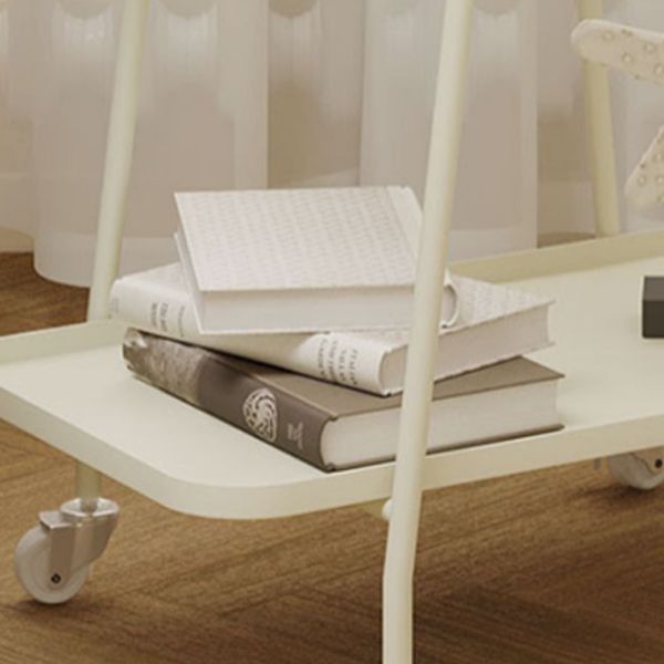 Rectangular Metal End Table with Casters Glam 22.8" Tall Side Table with Shelf Clearhalo 'Coffee & Accent Tables' 'End & Side Tables' 'end_side_tables' 'furn' 'furn_end_side_tables' 'Furniture' 'Living Room Furniture' 1200x1200_65916569-46bf-45a7-aeb3-2e9778b3aec1