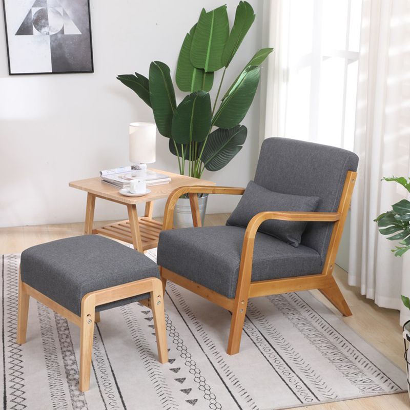 Scandinavian Basic Four Leg Armchair Solid Wood Living Room Armchair Clearhalo 'Accent Chairs' 'accent_chairs' 'Chairs & Seating' 'furn' 'furn_accent_chairs' 'Furniture' 'Living Room Furniture' 1200x1200_65923e99-c972-4f1a-810d-06a3e1bc6e0a