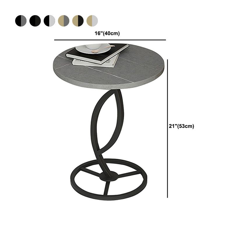 丸い台座エンドテーブルリビングルームのミニマリストサイドエンドテーブル