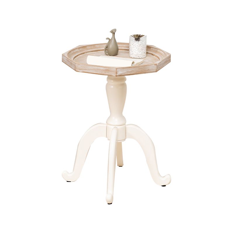 素朴な無垢材4脚丸/幾何学的な苦しめられたリビングルームエンドテーブル