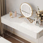 Table de coiffeuse de maquillage de vanité moderne Ensemble de tabourets en blanc