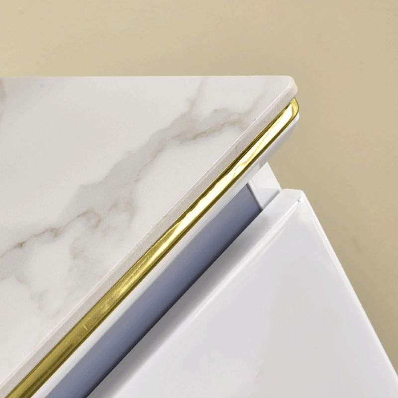 Cassettiera per camera da letto Stone Glam in bianco con cassetti