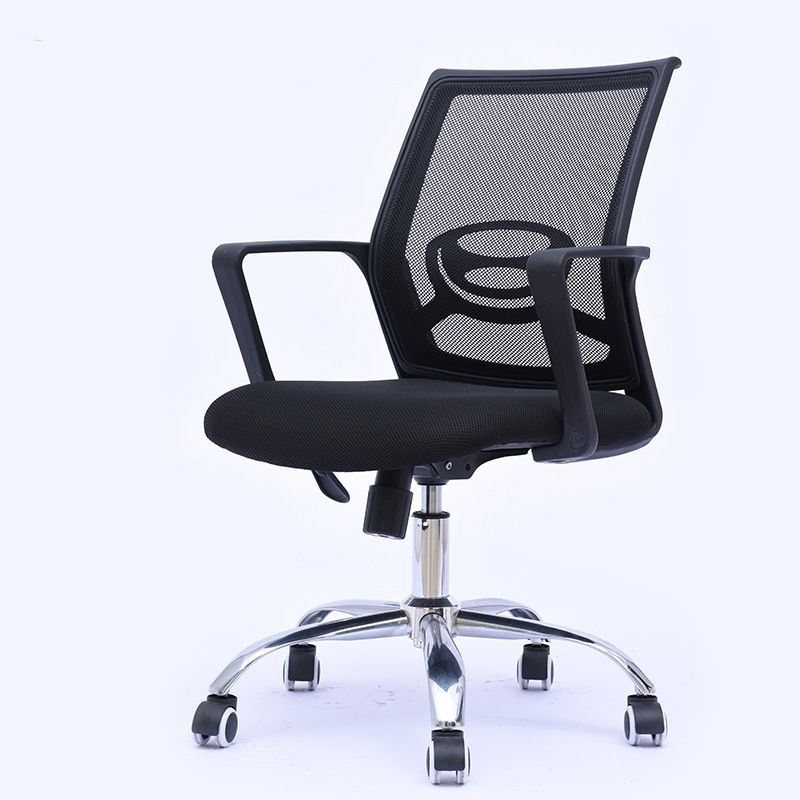 Contemporary Arm Chair Fixed Arms Mid-back Mesh Black Office Chair Clearhalo 'furn' 'furn_office_chair' 'Furniture' 'Office Chairs' 'Office Furniture' 'office_chair' 1200x1200_65983180-1ee4-4477-aac7-c7adc4951693