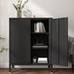 13.78"W Bookshelf Scandinavian Style Bookcase with Door for Home Office