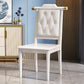 Wood Tufted Dining Chair Modern Style Open Back Armless Chair