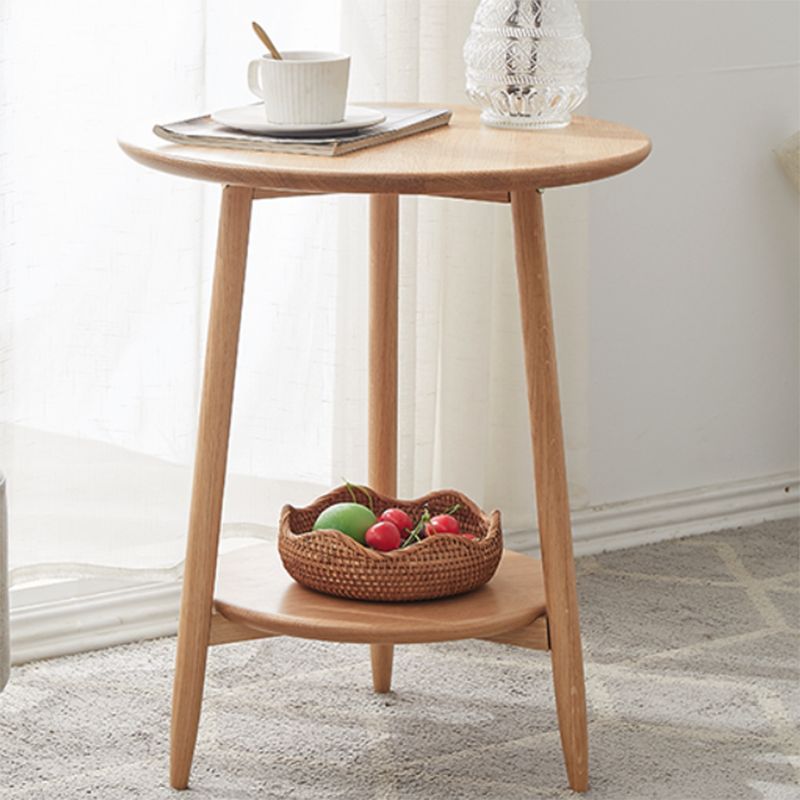 Round Wood Top End Table Tripod Sofa Side End Table in Natural/Brown Clearhalo 'Coffee & Accent Tables' 'End & Side Tables' 'end_side_tables' 'furn' 'furn_end_side_tables' 'Furniture' 'Living Room Furniture' 1200x1200_659a3549-a7e0-49d2-9158-a5e13b5ba7b0
