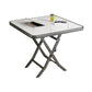 Modern White Foldable Dining Table Wood Tabletop with Metal Legs