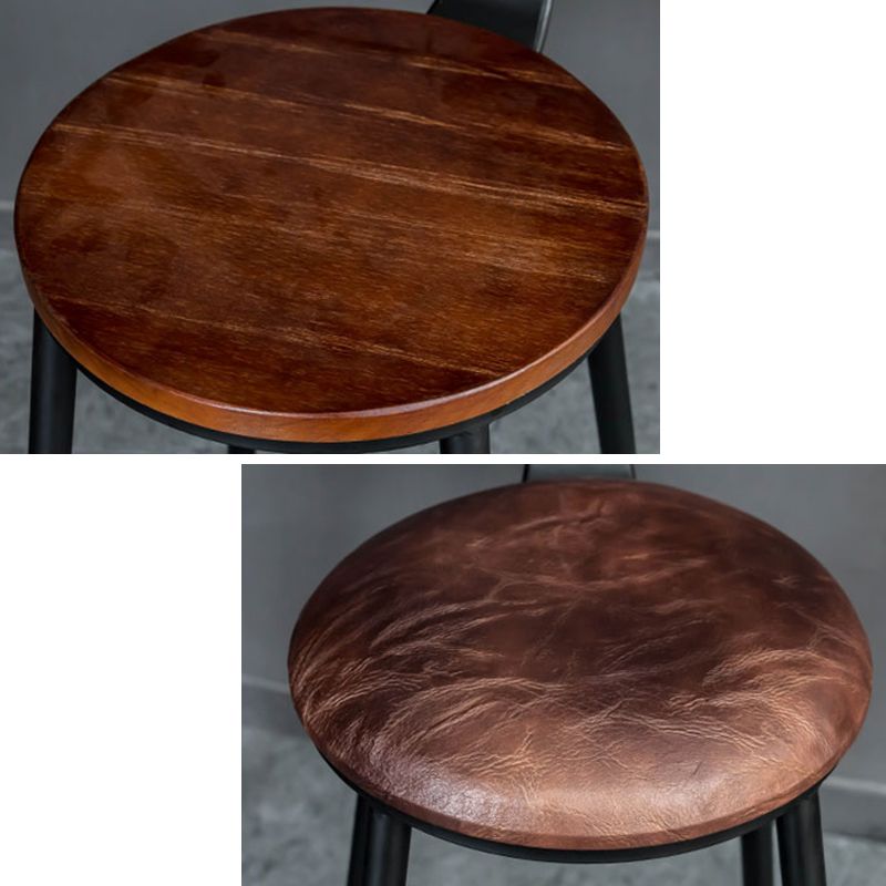 1/3/5 Pieces Round Wooden Bar Table Set Industrial Pub Table Set with Metal Stools