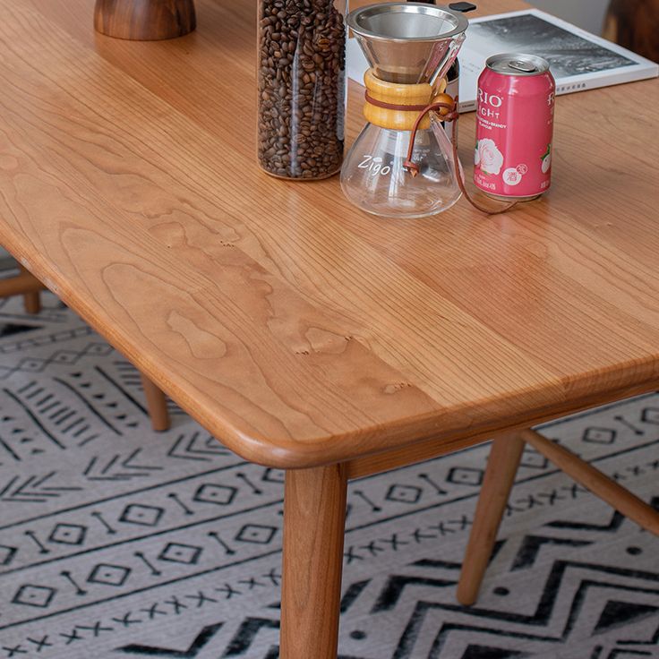 Set da pranzo moderno da 1/4/5/6 pezzi Tavolo da pranzo rettangolare in legno di ciliegio per sala da pranzo