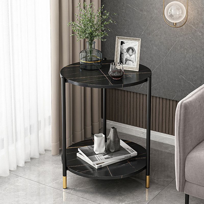 Modern Slate and Metal Single Coffee Table Frame Round Glam Coffee Table Clearhalo 'Coffee & Accent Tables' 'Coffee Tables' 'coffee_tables' 'furn' 'furn_coffee_tables' 'Furniture' 'Living Room Furniture' 1200x1200_659d92aa-e9ba-436e-bcfd-2539c399cdfa