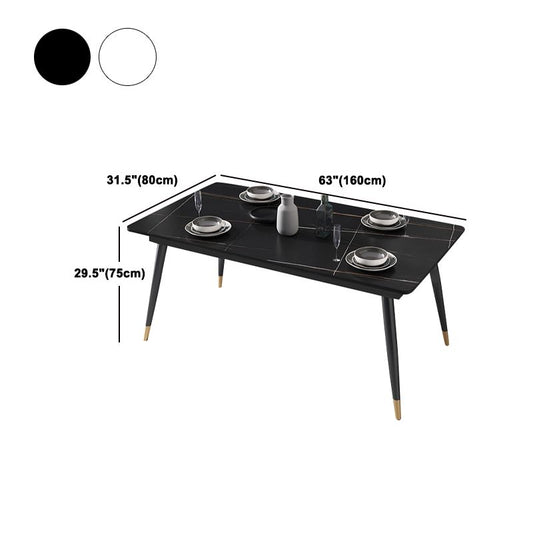 Rectángulo glamoroso 1/4/5/7 Piezas Juego de comedor de piedra interior Set de mesa de comedor de piedra interior