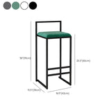 Metal Armless Dining Stools Contemporary Bar Stools with Cushion
