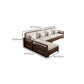 Contemporary Sectional Sofa Walnut Wood Sectional with Pillows