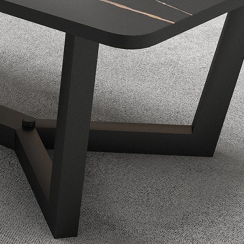 17.7"H Square White Slate Metal Frame Coffee Table for Living Room Clearhalo 'Coffee & Accent Tables' 'Coffee Tables' 'coffee_tables' 'furn' 'furn_coffee_tables' 'Furniture' 'furniture_coffee_tables' 'Living Room Furniture' 1200x1200_65a1aba2-d9e4-45fb-a5af-03f6d477bd13