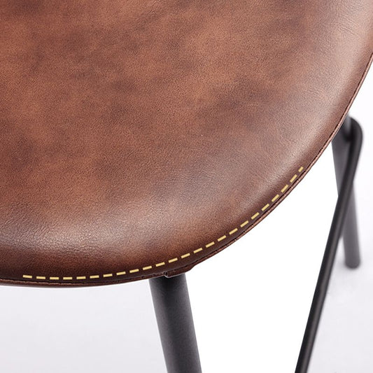 Industrial Low Back Barstool Distressed Leather Quilted Tall Stool Set of 2 Clearhalo 'Bar Furniture' 'Bar Stools' 'bar_stools' 'furn' 'furn_bar_stools' 'furniture_bar_stools' 'Kitchen & Dining Furniture' 'kitchen&dining_furn' 'kitchen' 'kitchen_furn' Furniture' 1200x1200_65a354e6-7516-422b-bed9-02f44a2306a3