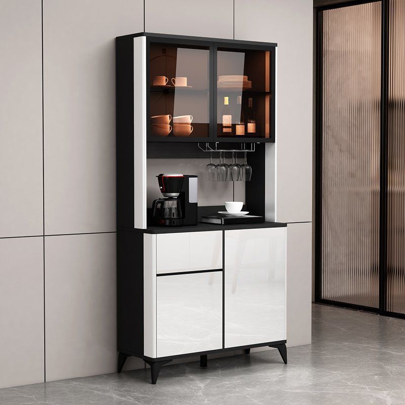 Consejo lateral contemporáneo Gabinete aparador de madera de imitación con luces para la cocina