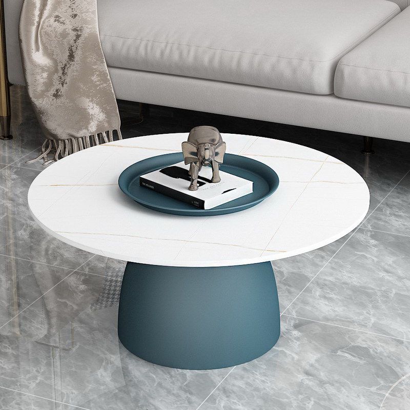 Mid-Century Modern Pedestal Metal Tray Top Round Single Coffee Table Clearhalo 'Coffee & Accent Tables' 'Coffee Tables' 'coffee_tables' 'furn' 'furn_coffee_tables' 'Furniture' 'Living Room Furniture' 1200x1200_65a46200-a470-47b8-83f6-114e7b86fbe7