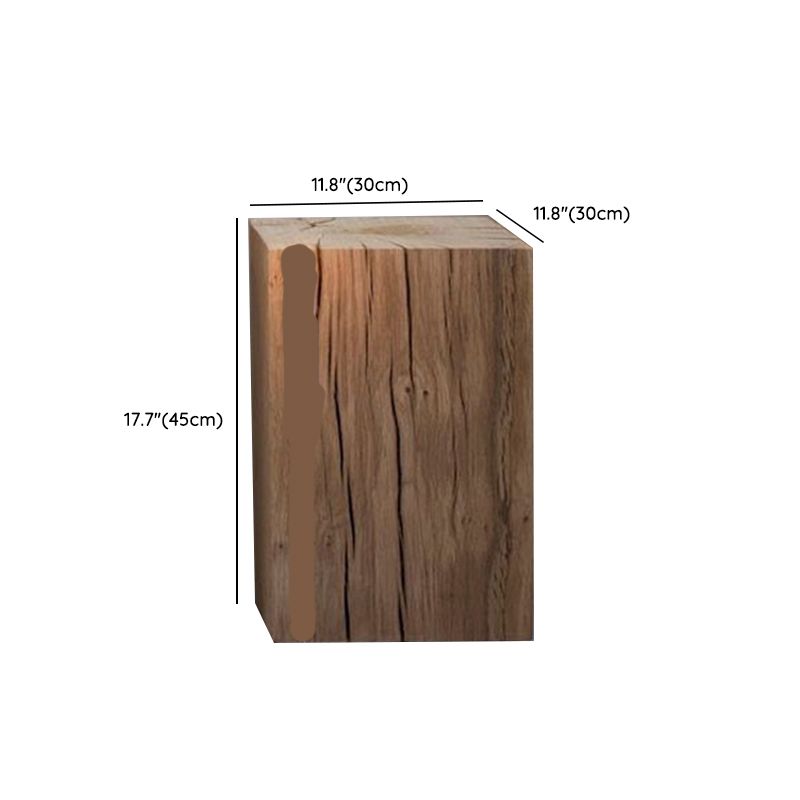 Rectangular Side Table Wooden Modern Tree Stump End Table for Bedroom