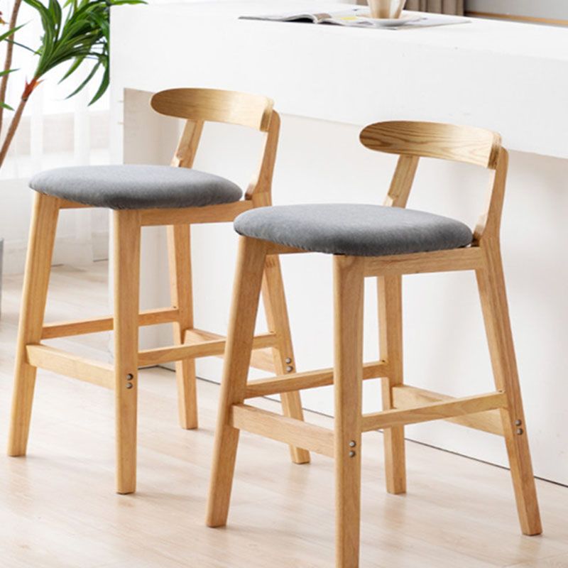 Scandinavian Rubberwood Home Barstool Matte Finish Upholstered Stool Clearhalo 'Bar Furniture' 'Bar Stools' 'bar_stools' 'Furniture' 'furniture_bar_stools' 'Kitchen & Dining Furniture' 1200x1200_65a6dc1e-4fe9-4cc7-bfb2-d7ad2bef376e