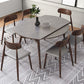 Mesa de comedor de piedra gris con patas de madera Mesa de comedor plegable moderna