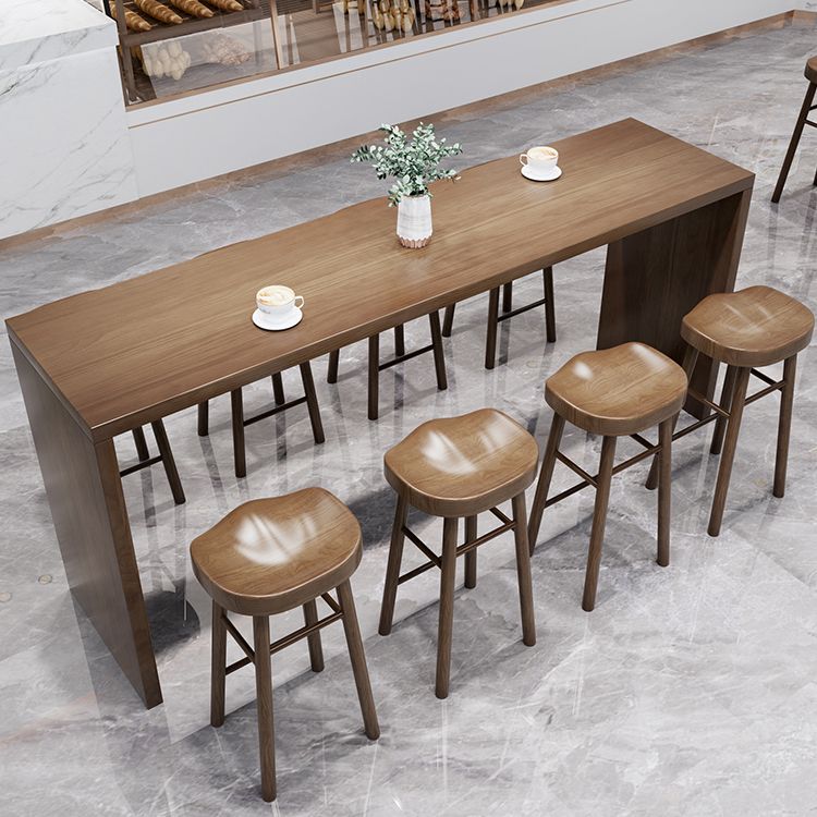 Modern Solid Wood Indoor Rectangle Double pedestal Bar Dining Table Clearhalo 'Bar Furniture' 'Bar Tables' 'bar_tables' 'furn' 'furn_bar_tables' 'Furniture' 'Kitchen & Dining Furniture' 1200x1200_65a72c7d-2962-45c0-8a49-4794d1adc0d3