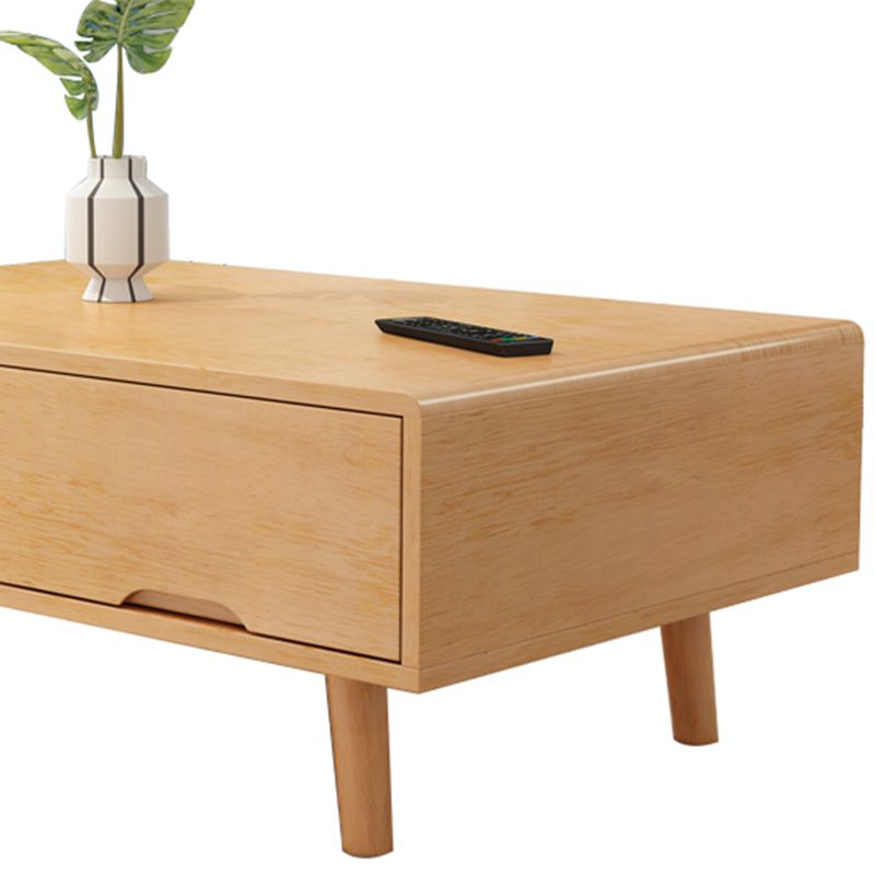 Rechthoekig/vierkante 4 poten Basis massief houten tafel Noordse stijl salontafel