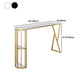 Stone Bar Dining Table Traditional Luxury Bar Table with Gold Sled Base