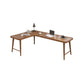Solid Wood Writing Desk Modern 29.53-inch Tall Office Desk with H-Base