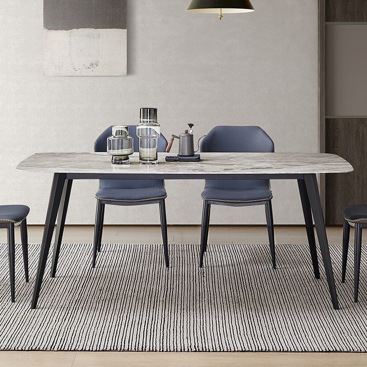 Minimalist Rectangle Sintered Stone Dining Table with Metal Base Dining Table for Restaurant Clearhalo ' dining_table' 'Dining Tables & Seating' 'Dining Tables' 'Furniture' 'furniture_dining_table' 'Kitchen & Dining Furniture' 'kitchen&dining_furn' 'kitchen' 'kitchen_dining_table' 1200x1200_65a9b92f-3899-44c9-b76a-f83c8aef1ce1